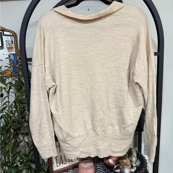 Madewell Cream Button Down Shirt Relaxed Long Sleeve light sweater size xxl - Picture 5 of 7